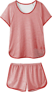 Hilinker Womens Sexy Pajama Set Ruched Lace Trim Cami and Shorts Summer Cute Pjs 2 Piece