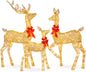Best Choice Products 3-Piece Large Lighted Christmas Deer Family Set 5Ft Outdoor Yard Decoration with 360 LED Lights, Stakes, Zip Ties - White