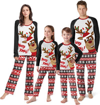 IFFEI Matching Family Pajamas Sets Christmas PJ's Letter Print Top and Plaid Bottom Sleepwear Jammies with Pockets