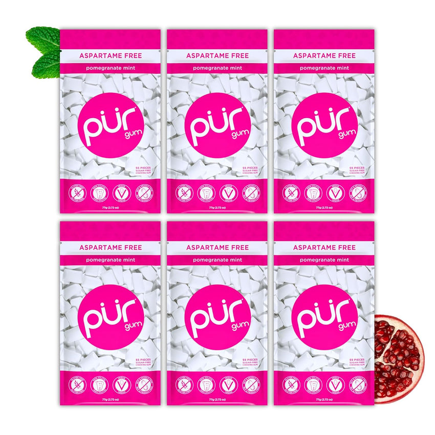 PUR Gum | Aspartame Free Chewing Gum | 100% Xylitol | Natural Spearmint Flavored Gum, 55 Pieces (Pack of 3)