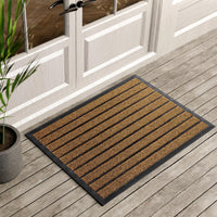 ubdyo Extra Durable Door Mat - Dirt Trapping Outdoor Welcome Mats - Non-Slip Outdoor Indoor Entrance - Low Profile Front Doormat (30" x 17", Bright Brown)