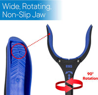 RMS 34 Inch Extra Long Reacher Grabber - Foldable Gripper and Reaching Tool with Rotating Jaw