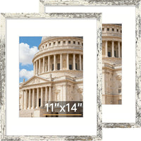 Vittanly 8x10 Picture Frame Set of 2, Solid Wood Frame for Wall or Tabletop, Display Photo 5x7 with Mat or 8x10 without Mat, Natural