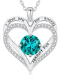 Personalized Double Heart Birthstone Necklace for Women – Sterling Silver Gift