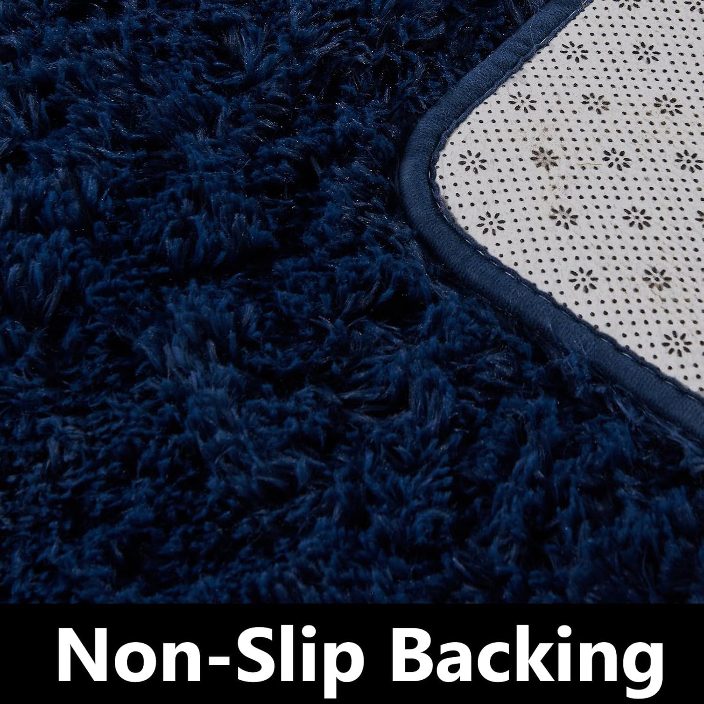 TABAYON Shaggy Navy Blue Rug, 2x3 Area Rugs for Living Room, Anti-Skid Extra Comfy Fluffy Floor Carpet for Indoor Home Decorative