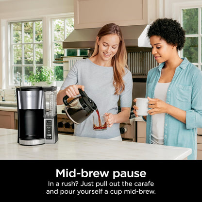 Ninja 12-Cup Programmable Coffee Brewer, 2 Brew Styles, Adjustable Warm Plate, 60oz Water Reservoir, Delay Brew - Black/Stainless Steel