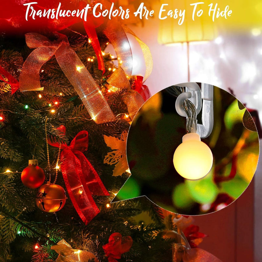 Blulu 150 Pcs Christmas Light Clips Hooks, Outdoor Universal Gutter and Shingle Clip Compatible with C9 C7 C6 for Roof, Roof Ridge Line, Fence, Icicle Lights (Clear)