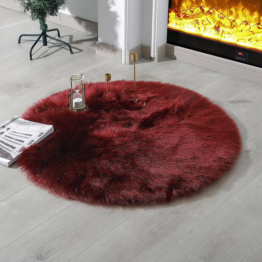 Faux Fur Rug Sheepskin Shag Fluffy Fuzzy White 2x6 ft Runner Rugs for Bedroom Bedside Bed Floor Living Room Plush High-Density Cushion Carpet Super Sofa Cover