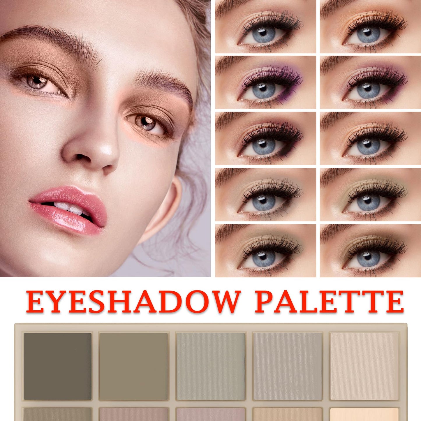 LZYLLS 12 Shades Nude Matte Eyeshadow Palette,Shimmer Naked Eyeshadow Palette,Eye Shadow Palette Natural Flash Waterproof Durable Smoked Professional Makeup Palette With Brush(Matte)