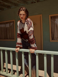 CIDER Women‘s Wool Color Block Sweater Knitted Boat Neck Bell Sleeve Pullover Sweatshirt Tops