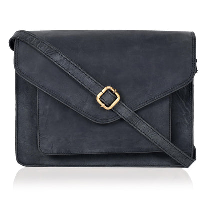 Leather Flapover Crossbody Handbag Purse for Women with Adjustable Strap & Overflap Snap Closure Tote/Bag