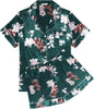Ekouaer Womens Silk Satin Pajama Sets Soft Short Sleeve Button Down Sleepwear Top and Shorts 2 Piece Pjs Lounge Set