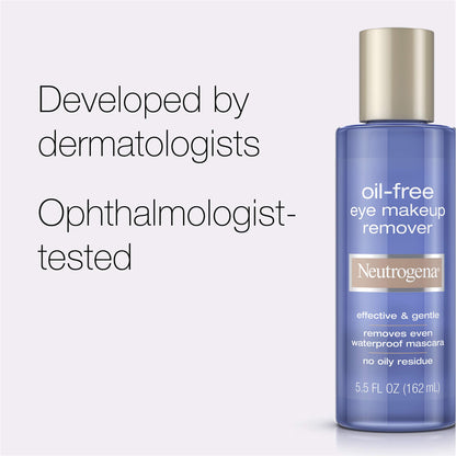 Neutrogena Gentle Oil-Free Eye Makeup Remover & Cleanser for Sensitive Eyes, Non-Greasy Makeup Remover, Waterproof Mascara Remover, Dermatologist & Ophthalmologist Tested, 8 fl. oz