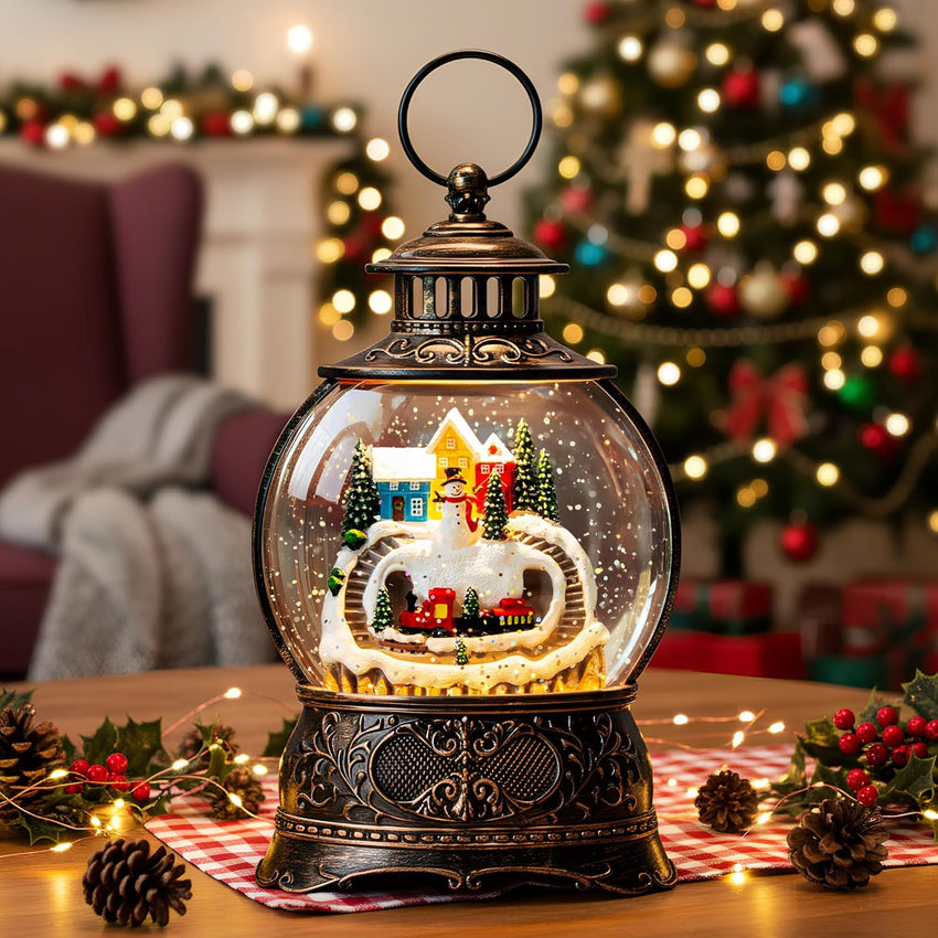 Christmas Snow Globes, Adoration of The Magi Nativity Manger Scene, Silent Night Music Water Lantern, Holiday Decorations Gifts for Family, Children or Friends