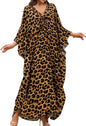 Women Kaftan Dresses Plus Size V-Neck Batwing Sleeves Beach Cover Up 2025 Summer Floral Print Caftan Dress