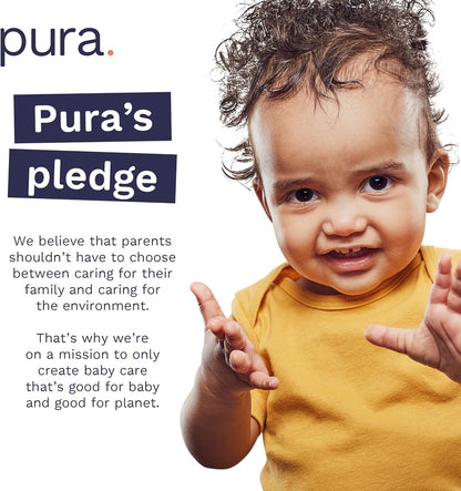 Pura Size 6 Eco-Friendly Diapers (29+ lbs) Hypoallergenic, Soft Organic Cotton, Sustainable, up to 12 Hours Leak Protection, Allergy UK, Recyclable Paper Packaging, 18 Count (Pack of 3) (54 Diapers)