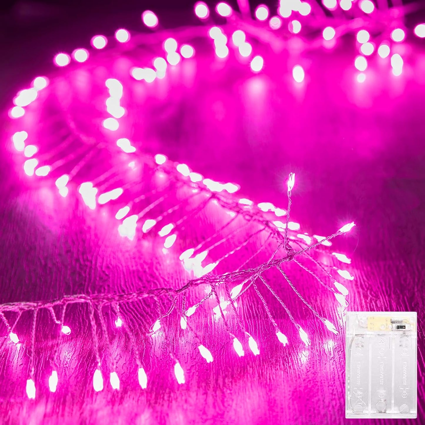 Brightown Fairy Lights Battery Operated, 10Ft 120 LED Firecracker String Lights, Waterproof Silver Wire Starry Firefly Light for DIY Wreath Weeding Indoor Outdoor Christmas Decorations