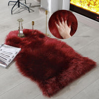 Faux Fur Rug Sheepskin Shag Fluffy Fuzzy White 2x6 ft Runner Rugs for Bedroom Bedside Bed Floor Living Room Plush High-Density Cushion Carpet Super Sofa Cover