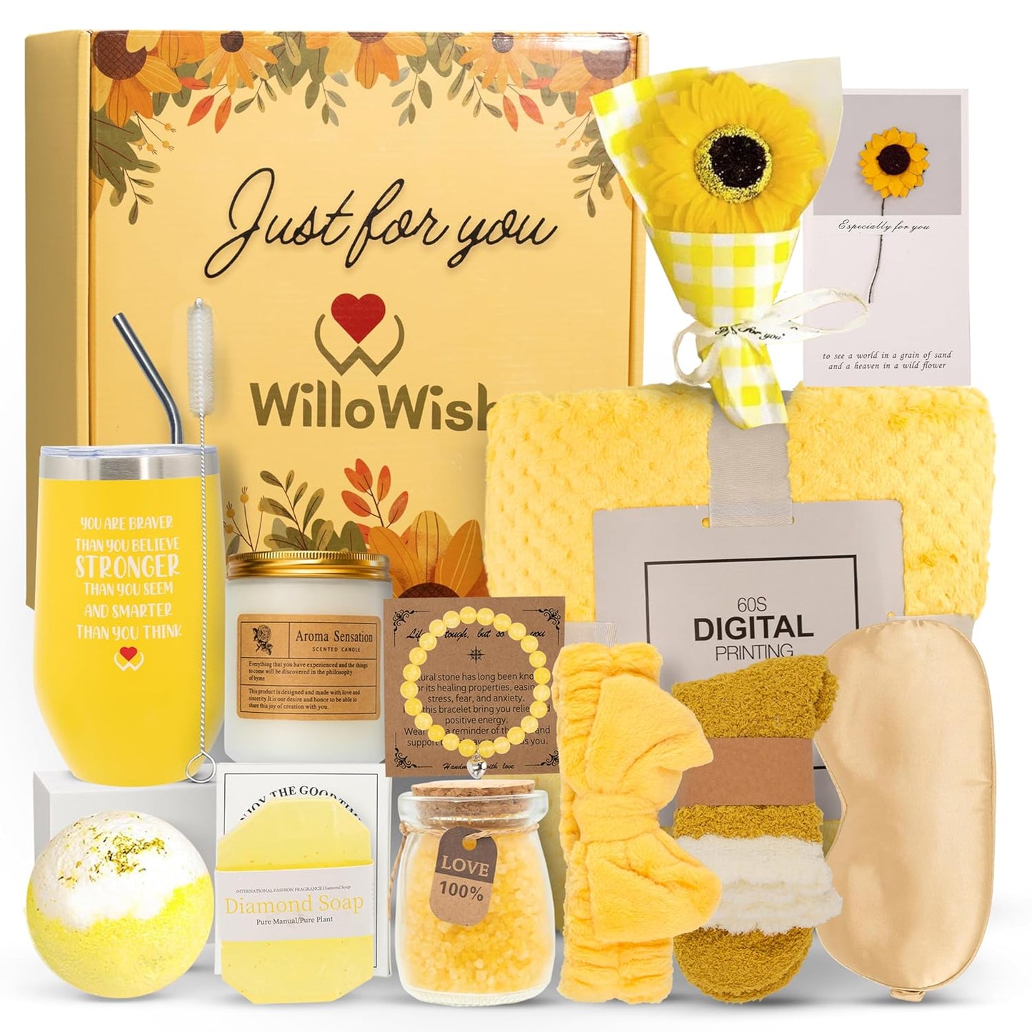 Sympathy Gift Baskets for Loss of Loved One - Best Bereavement Gifts Basket - Thinking of You Gifts - Condolences Gift Basket for Loss - Care Package For Women - Get Well Gifts For Women After Surgery