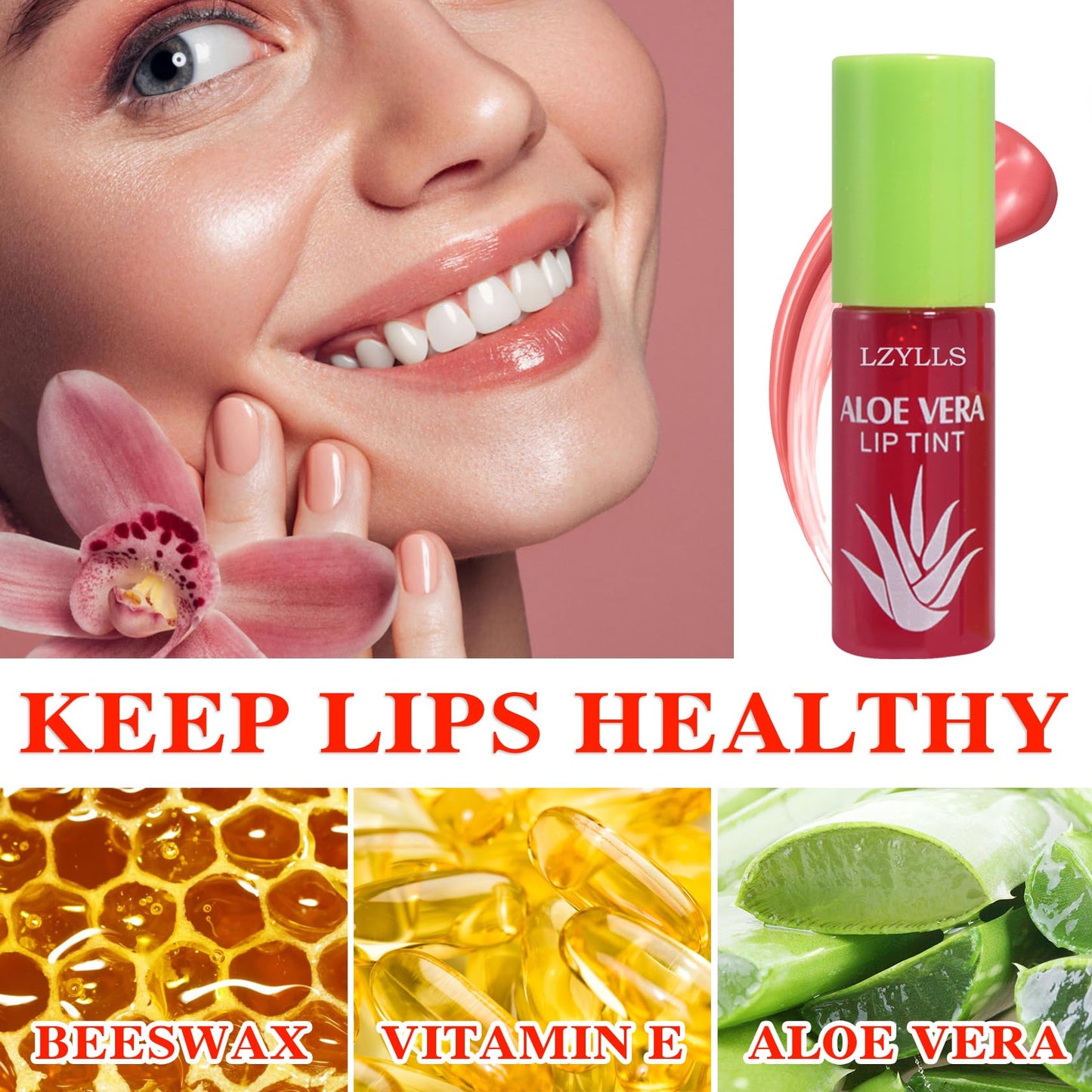 4 Pack Aloe Vera Lipstick,Long Wear Nourishing Lip stick,Waterproof Moisturizing Color Changing Lip Balm Lipstick,Lip Gloss,Magic Temp Color Change Matte Lip Gloss Makeup