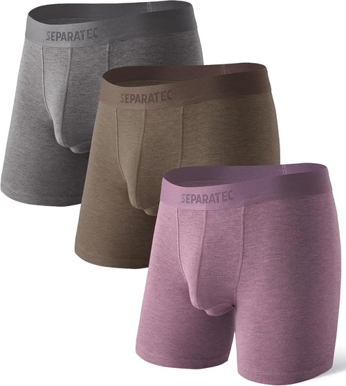 Separatec Mens Underwear with Pouch Moisture Wicking Dual Pouch Boxer Briefs Rayon From Bamboo Underwear Men, Halloween Theme