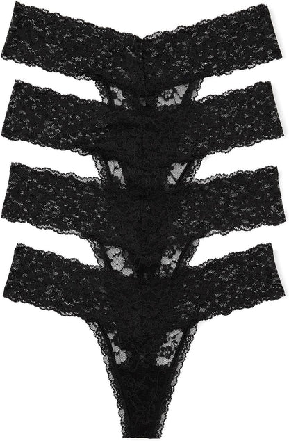 Victoria's Secret Women's Lace Thong Underwear, Panties for Women, Multi Pack (XS-XXL)