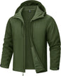 7DAY'S Men's Softshell Jacket with Hood Waterproof Tactical Fleece Coat Winter Windbreaker Lightweight Rain Jackets