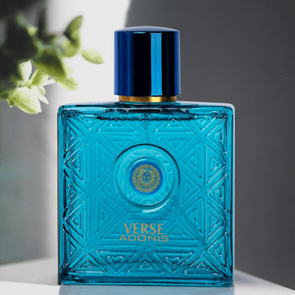 NovoGlow Verse Adonis Eau De Parfum for Men 3.4 Fl. Oz. 100ml Men's Perfume Refreshing Combination of Woody Floral & Fruity Scents - Masculine Scent Lasts All Day A Gift for Any Occasion