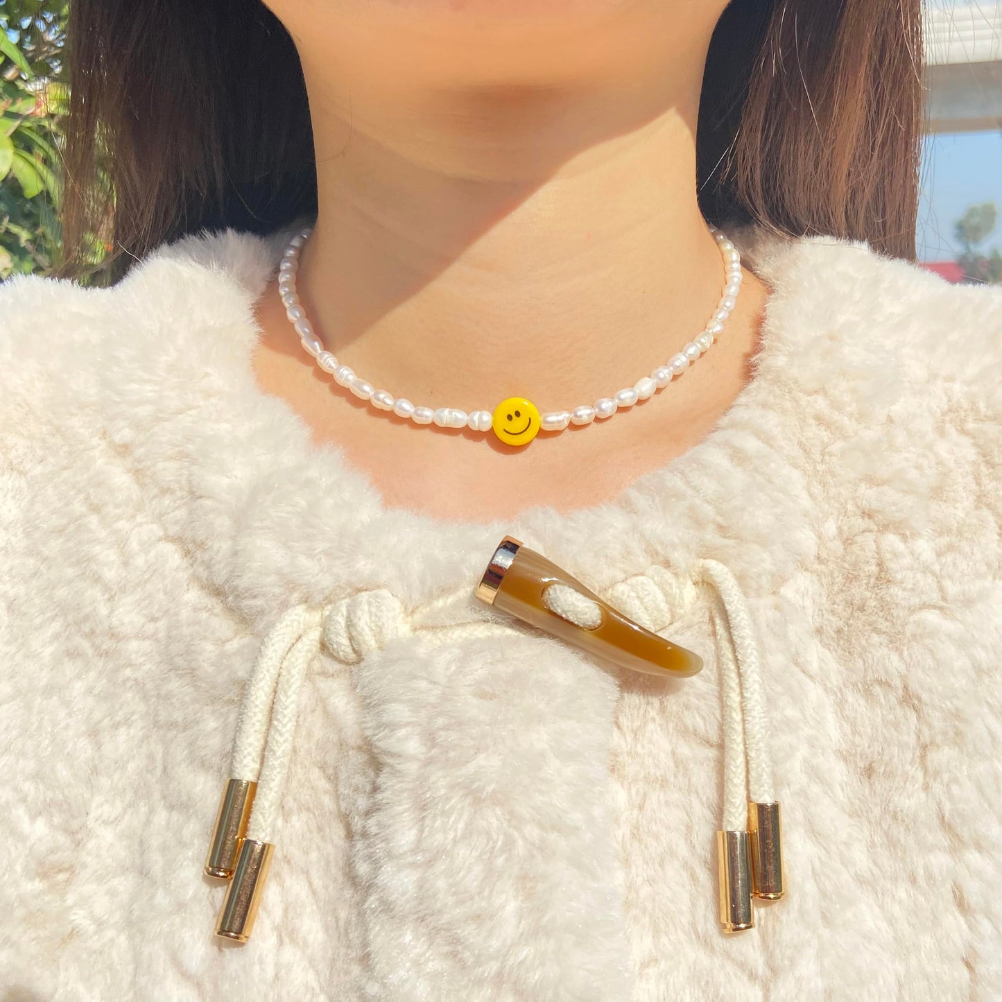 Natural Freshwater Pearl Fun Flirty Beaded Choker Necklace Handmade Summer Boho Jewlery Gifts for Women Teen