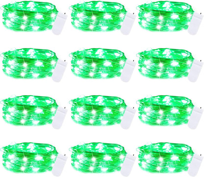 Brightown 12 Pack LED Fairy Lights Battery Operated String Lights - 7ft 20LED Waterproof Silver Wire Firefly Starry Moon Lights for DIY Crafts Wedding Table Centerpieces Party Bedroom Christmas