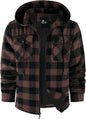 SCODI Mens Flannel Hooded Jacket Sherpa Lined Zip Up Hoodies for Men Plaid Shirt Jackets Warm Thick Fleece Coat with Pocket
