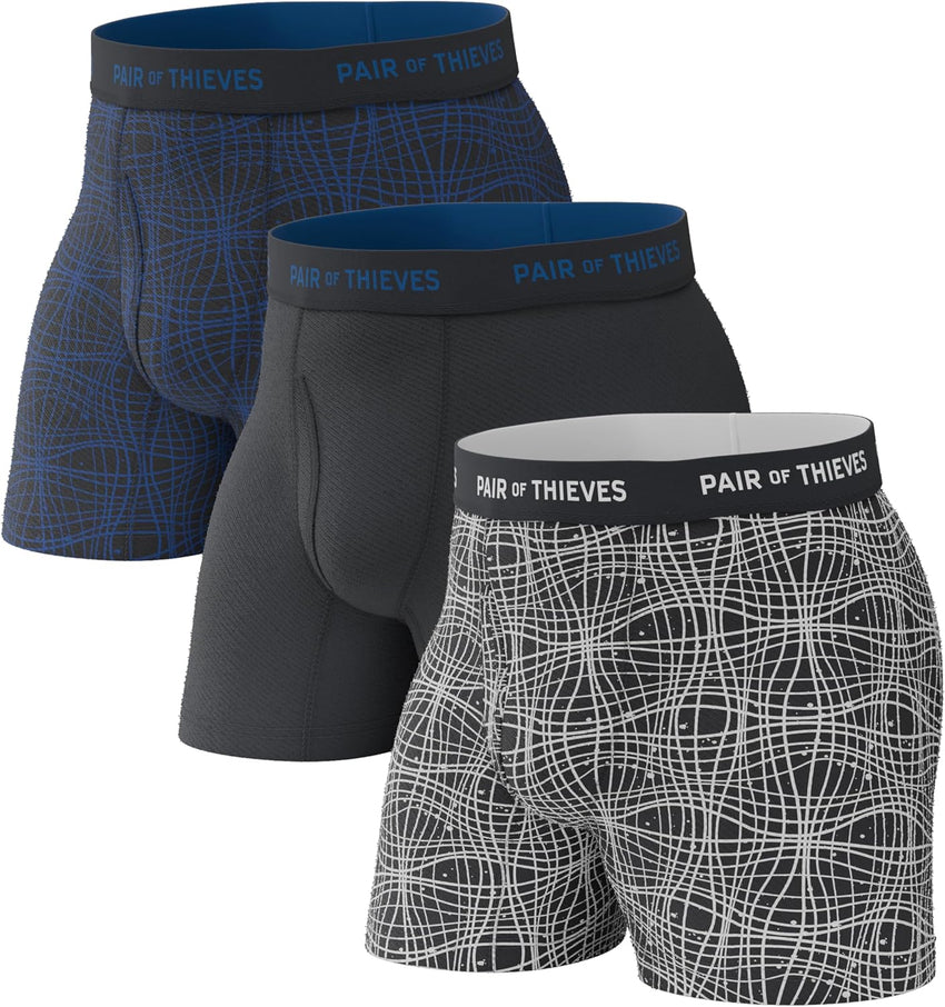 Pair of Thieves Super Fit Men's Boxer Briefs – Soft, Breathable, Quick-Dry Underwear with 4-Way Stretch (2 & 3 Pack)