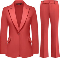 Women's Suit 2 Piece Set Pinstripe Blazer and Bootcut Dressy Pants Set for Work Office Business Outfits