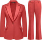 Women's Suit 2 Piece Set Pinstripe Blazer and Bootcut Dressy Pants Set for Work Office Business Outfits