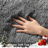 Ophanie Area Rugs for Living Room Bedroom, Upgrade Non-Slip Fluffy Soft Grey Shag Carpet, Indoor Floor Gray 4x6 Fuzzy Shaggy Living Room Plush Rug for Kids Home Dorm Decor Aesthetic