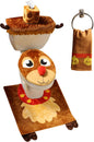 JOYIN 5 Pieces Christmas Theme Bathroom Decoration Set w/Toilet Seat Cover, Rugs, Tank Cover, Toilet Paper Box Cover and Santa Towel for Xmas Indoor Décor, Party Favors (Santa)