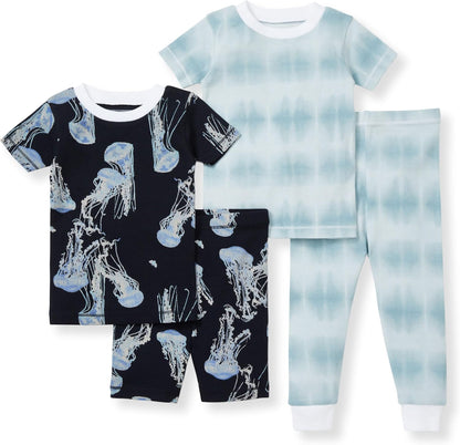Burt's Bees Baby Girls' Pajamas, 2-Piece Long Sleeve Tee and Pants Organic Cotton PJ Set
