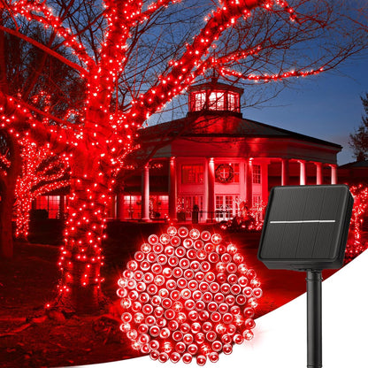 Minetom Solar String Lights Outdoor Waterproof- 40 FT 100 LED Solar Powered String Lights with 8 Lighting Modes, IP65 Waterproof Solar Christmas Lights for Outdoor Outside Tree Party Decor, Warm White
