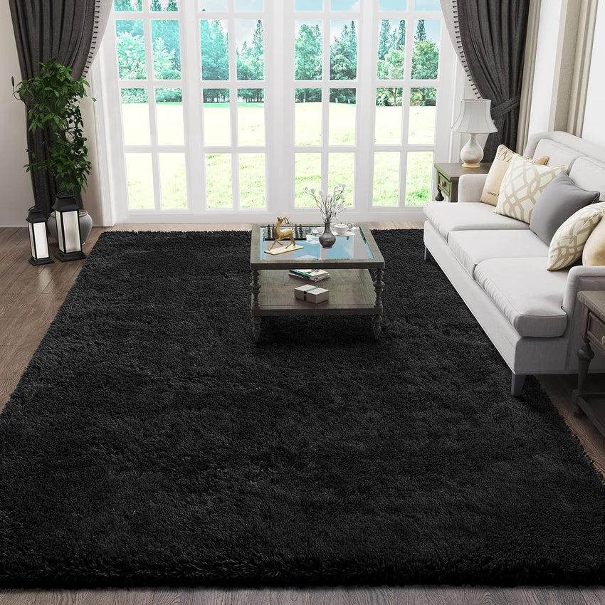 Ophanie Area Rugs for Living Room Bedroom, Upgrade Non-Slip Fluffy Soft Grey Shag Carpet, Indoor Floor Gray 4x6 Fuzzy Shaggy Living Room Plush Rug for Kids Home Dorm Decor Aesthetic