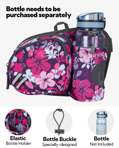 WATERFLY Fanny Pack Waist Bag: Waist Pack for Women Men with Water Bottle Holder Hiking Fanny Pack for Running Walking DogWalking Travel Cycling