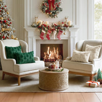 MIULEE Christmas Throw Pillow Covers Dark Green Christmas Decorations Set of 2 Xmas Tree 18x18 Pillow Covers Soft Plush Faux Wool Pillowcases Holiday Festivals Winter Home Decor Sofa Couch Bed Porch