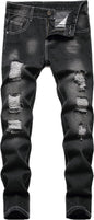FREDD MARSHALL Boy's Skinny Fit Ripped Destroyed Distressed Fashion Kids Denim Jeans Pants
