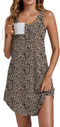 Vrtige Women's Tank Nightgown Sleeveless Sleepwear Scoop Neck Full Slip Chemise Nightdress