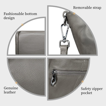 Iswee Leather Satchel Women Purse and Handbag Crossbody Shoulder Bag Hobo | Genuine Cowhide Leather Tote Top Handle Bag Soft & Durable Medium Size Bags with Detachable Multiple Pocketbooks Trendy