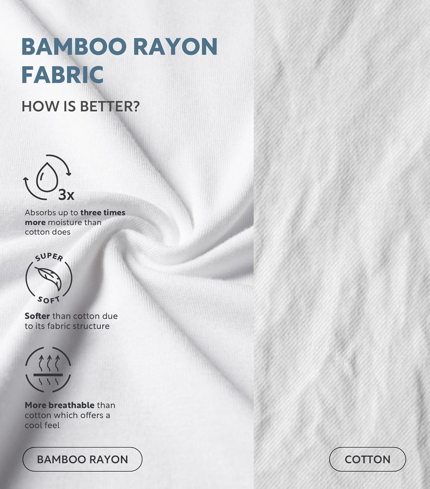 DAVID ARCHY Men's Undershirt Bamboo Rayon Moisture-Wicking V-Neck T-Shirts Stretch Tees for Men, 3 or 5 Pack