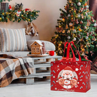 24 Pack Large Christmas Gift Bags 12.8"*6.7"*9.8", Reusable Non-Woven Jumbo Tote Bags with Handles For Christmas Surprise, Xmas Party Supplies Wrapping Shopping