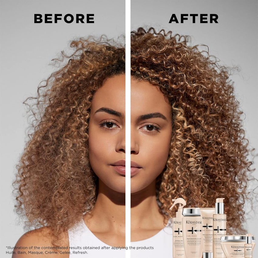 Kerastase Curl Manifesto Crème de Jour Fondamentale Hair Cream - Leave In Treatment & Heat Protectant, Controls Frizz & Enhances Curls, 5.07 Fl Oz