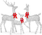 Best Choice Products 3-Piece Large Lighted Christmas Deer Family Set 5Ft Outdoor Yard Decoration with 360 LED Lights, Stakes, Zip Ties - White
