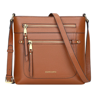Over Earth Crossbody Bags for Women Leather Purses for Ladies with Multiple Pockets