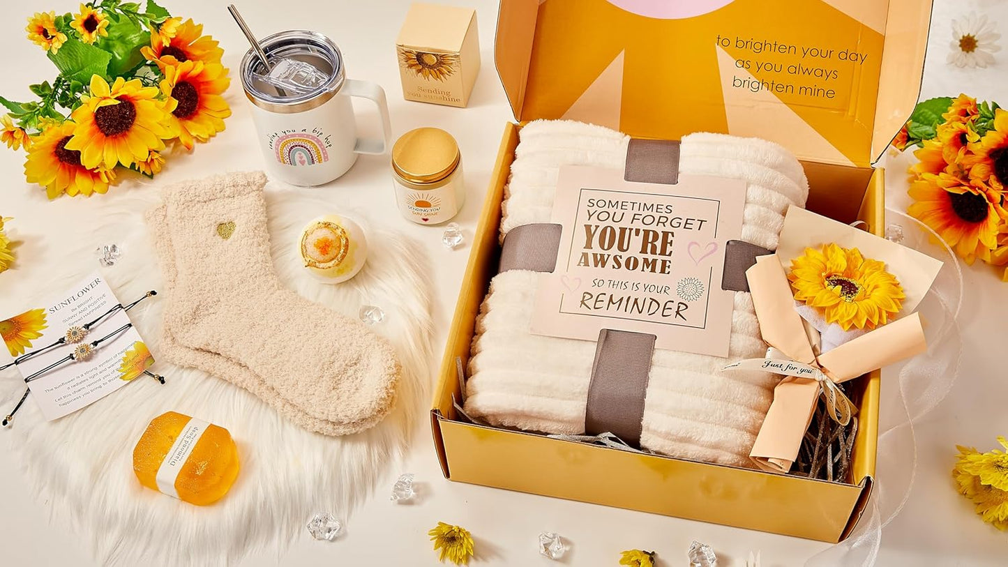Get Well Gifts for Women After Surgery 10pc Gift Baskets Feel Better Spa Gift Basket Care Package for Mom Her Wife Friend Grandma self care